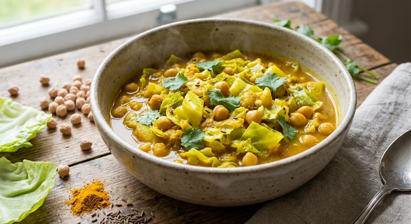 découvrez le curry léger de chou vert et pois chiches de délice santé, une recette savoureuse et nutritive qui allie bien-être et explosion de saveurs dans votre assiette.