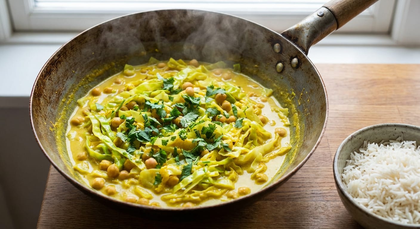 découvrez notre curry léger de chou vert et pois chiches, une recette saine et savoureuse alliant nutrition et plaisir pour un repas équilibré et gourmand.