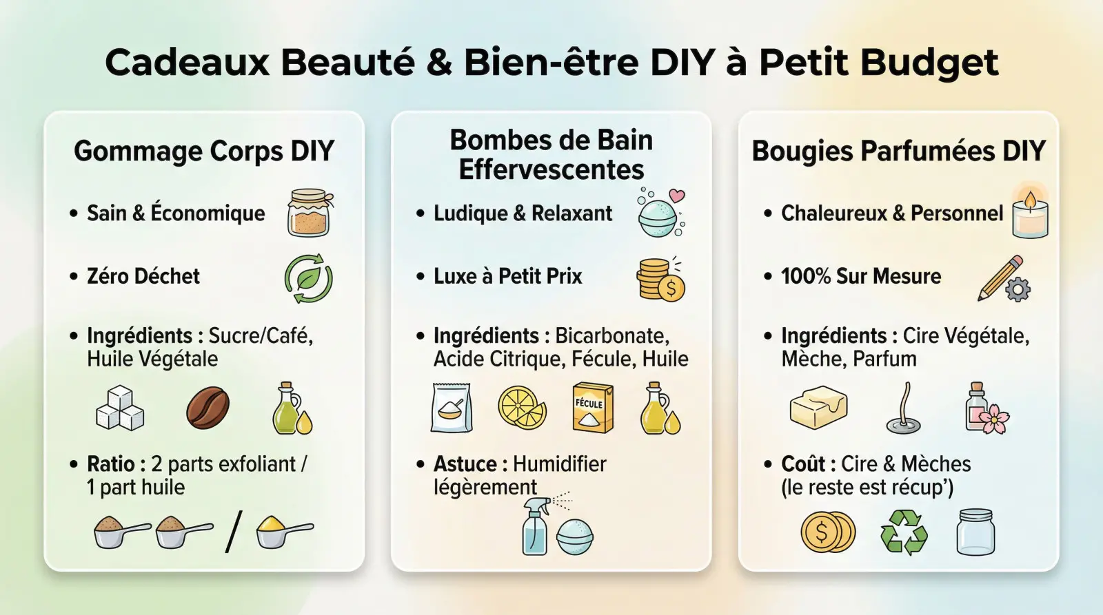 Ingrédients naturels pour fabriquer des cosmétiques maison à petit budget