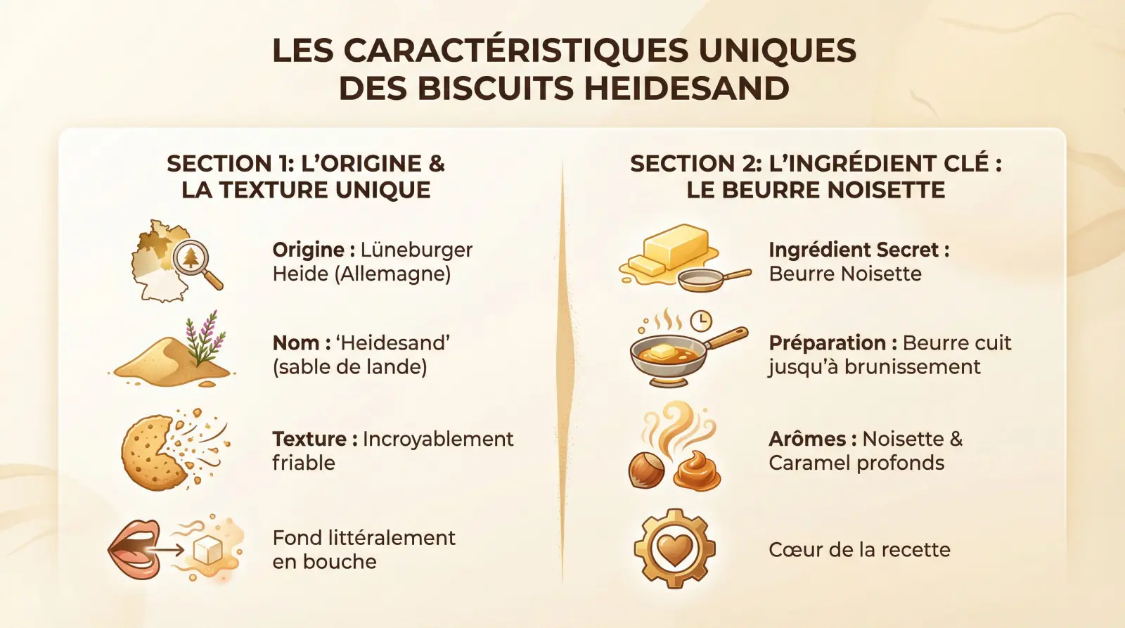 Texture friable et dorée des cookies Heidesand au <strong width=