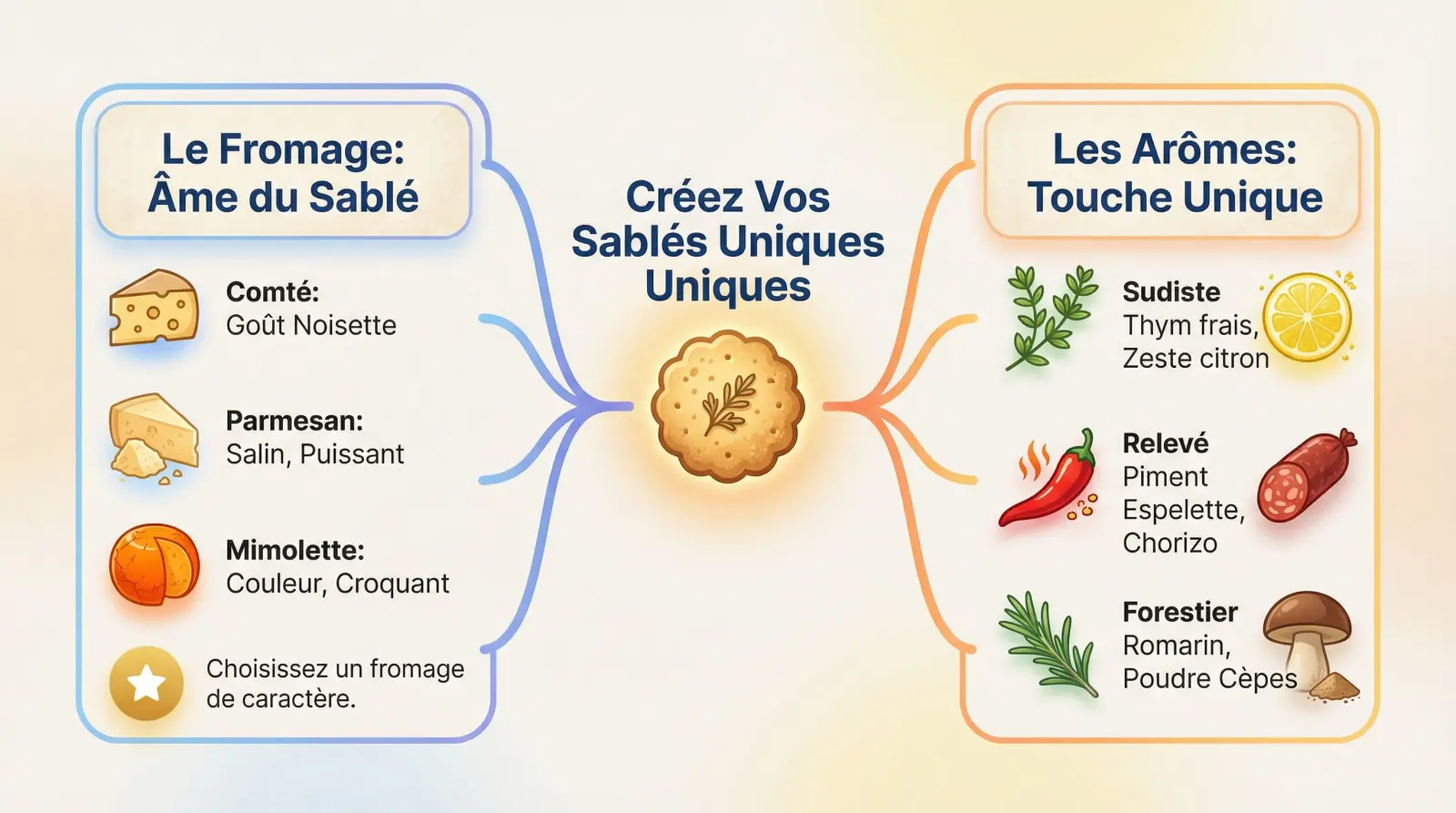 Assortiment de sablés apéritifs faits maison aux fromages et épices