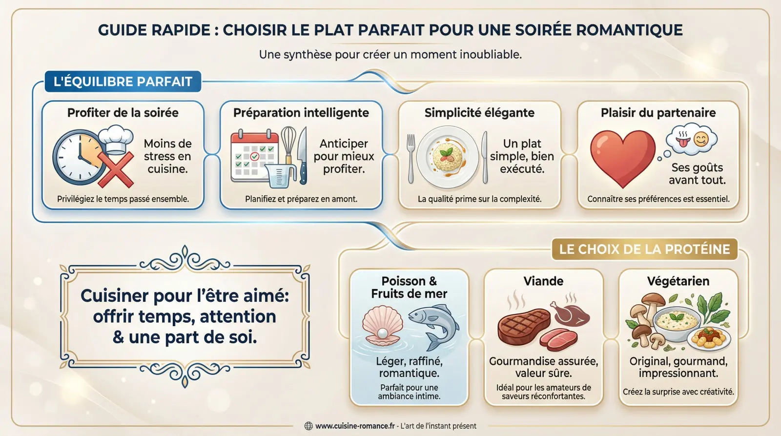 Guide rapide pour choisir le plat idéal pour un dîner romantique de Saint-Valentin
