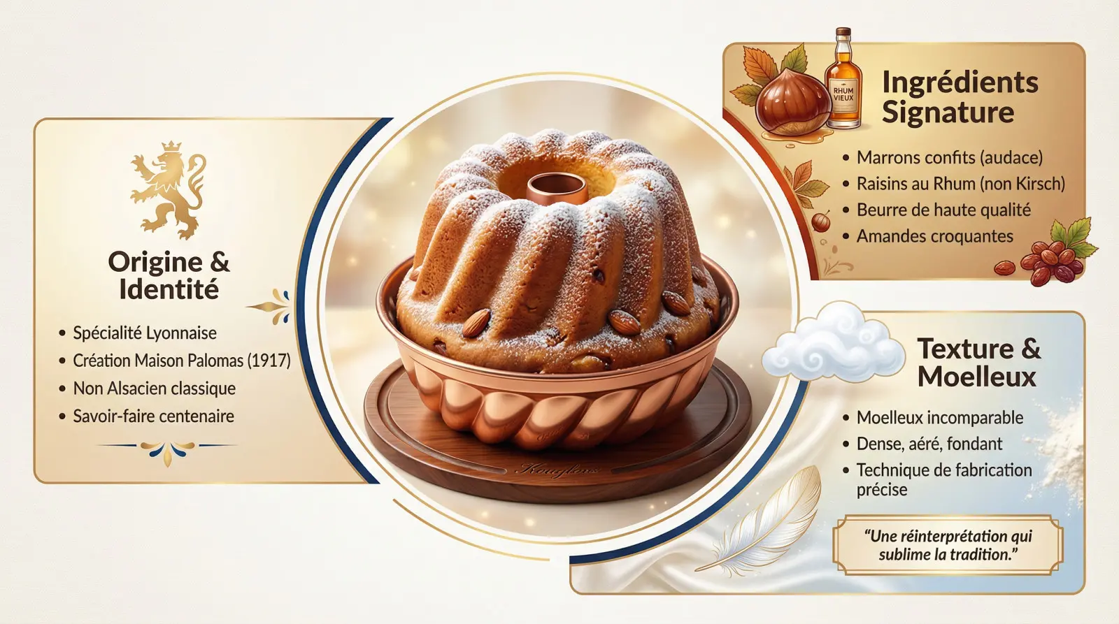 Kouglof de Palomas aux marrons confits et au rhum, une spécialité lyonnaise moelleuse