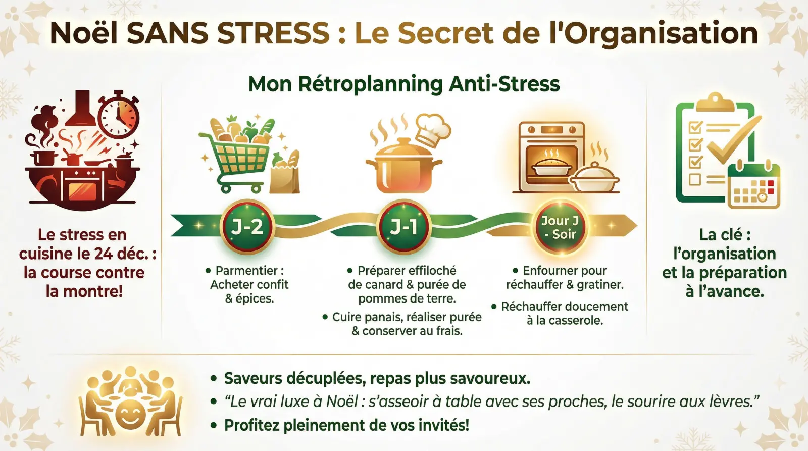 <strong>Préparation organisée d&rsquo;un repas de Noël</strong> » /></p><h2 id=