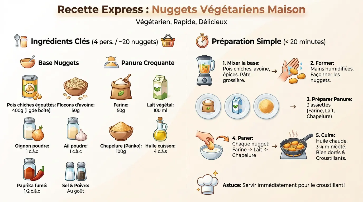 Assiette de nuggets végétariens dorés et croustillants faits maison