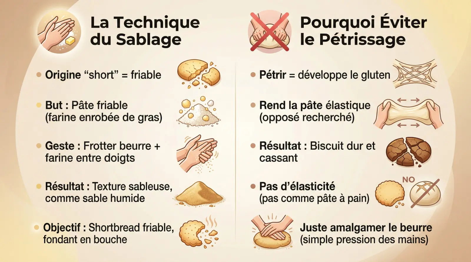 Technique de sablage manuel du beurre et de la farine pour un shortbread écossais réussi