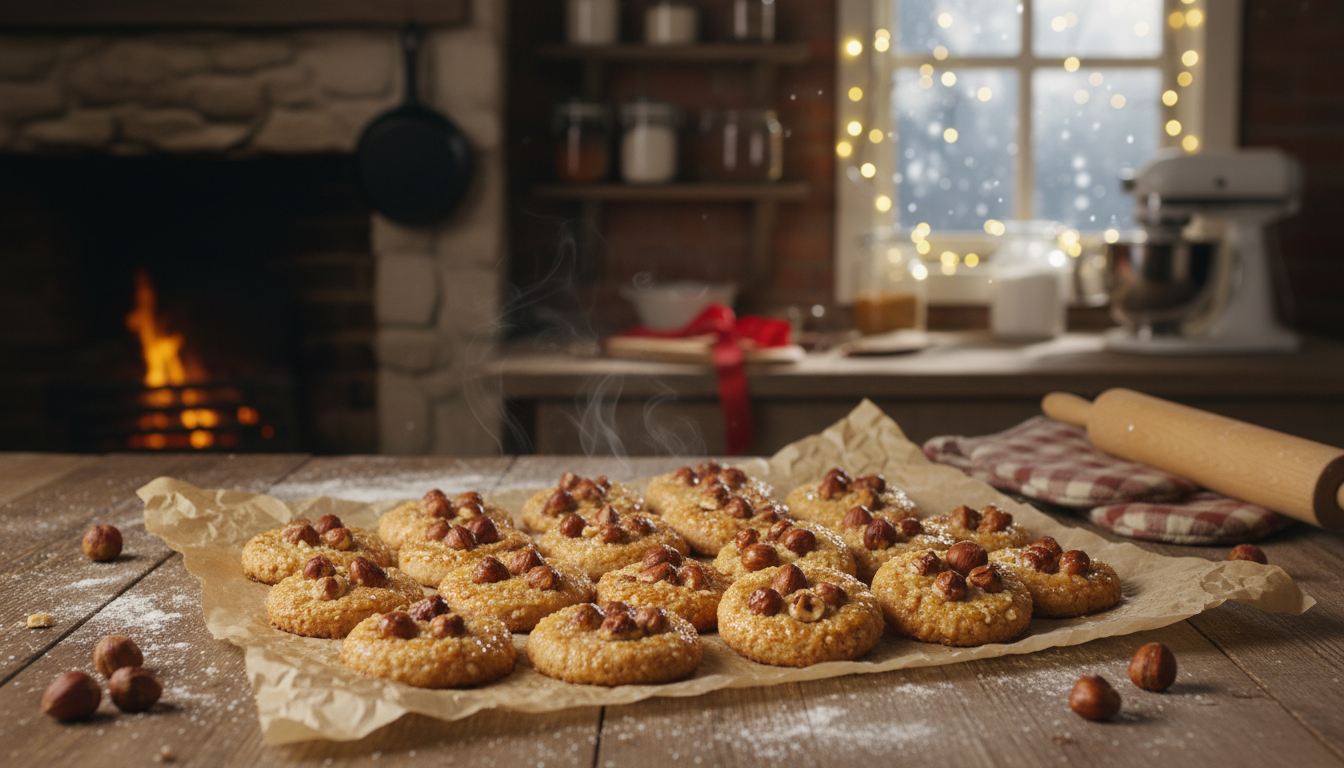 découvrez la recette rapide et irrésistible des biscuits aux noisettes sans farine ni beurre, parfaits pour un goûter de noël croustillant et gourmand.