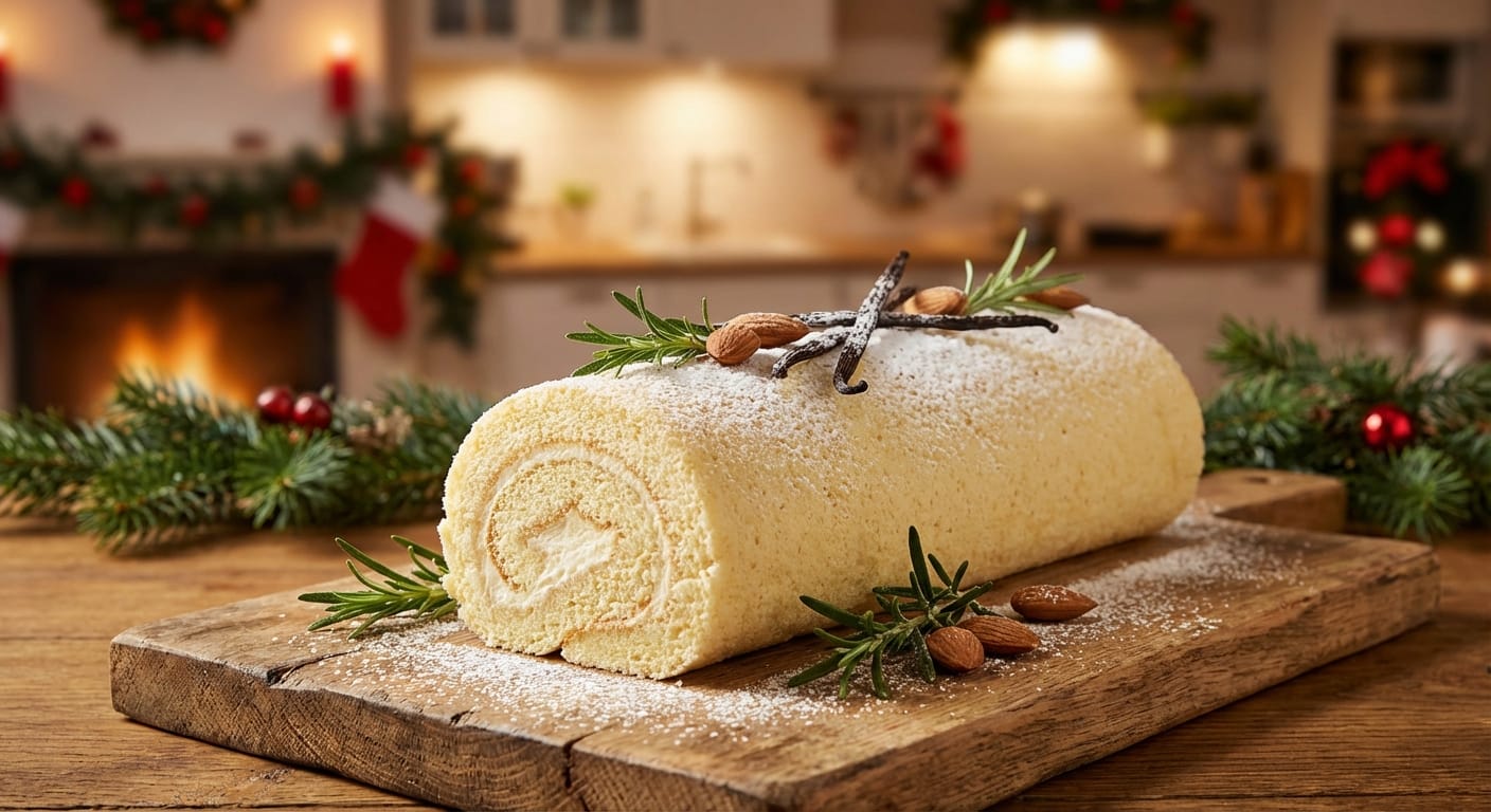 découvrez notre recette de bûche de noël légère à la vanille, gourmande et saine, idéale pour un dessert dukan savoureux et facile à préparer pendant les fêtes.