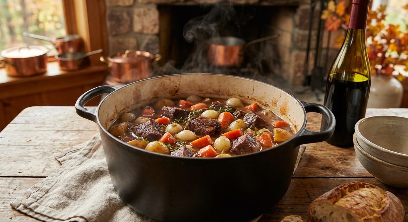 découvrez notre recette de bœuf aux carottes fondant, parfumant délicatement votre cuisine et transformant chaque dîner en une véritable fête automnale.