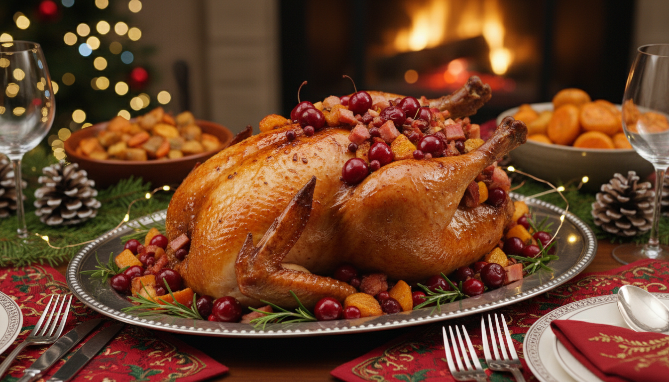 découvrez une recette de chapon de noël surprenante mêlant cerises, jambon fumé et oranges, qui fait débat dans les foyers pour des saveurs audacieuses et festives.