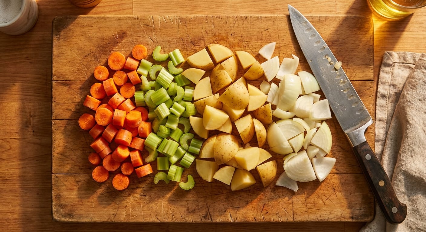 savourez le potage brighton au lard fumé, une recette réconfortante et gourmande qui vous réchauffe à chaque cuillère.