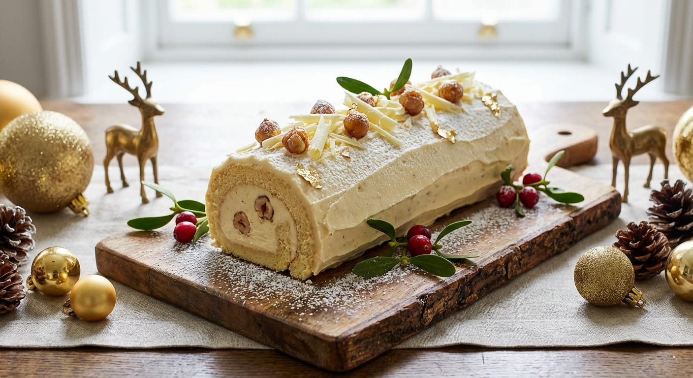 découvrez notre recette incontournable de la bûche de noël chocolat blanc et noisettes, un délice festif parfait pour un noël gourmand et réussi en famille.