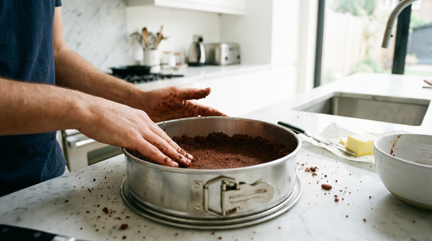 découvrez notre cheesecake à l'orange, léger et savoureux, posé sur un lit fondant de chocolat pour une gourmandise aérienne et irrésistible.