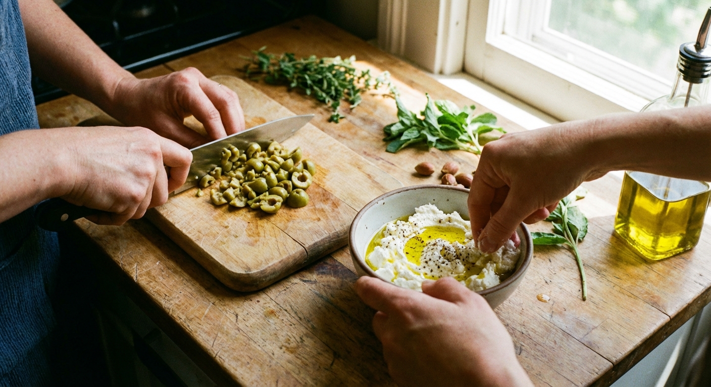 découvrez une recette savoureuse de purée de pommes de terre onctueuse aux olives vertes et fromage frais, parfaite pour un plat crémeux et plein de fraîcheur.
