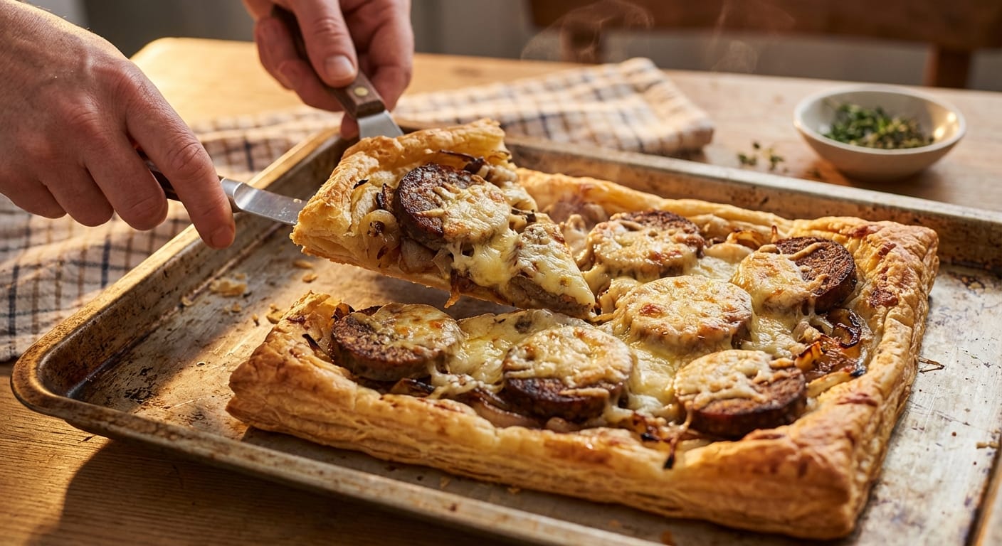 découvrez notre recette savoureuse de délice feuilleté au boudin blanc et fromage, parfaite pour un repas gourmand et facile à préparer.