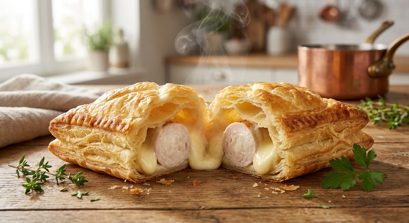 découvrez notre recette savoureuse de délice feuilleté au boudin blanc et fromage, parfaite pour un repas gourmand et facile à préparer.