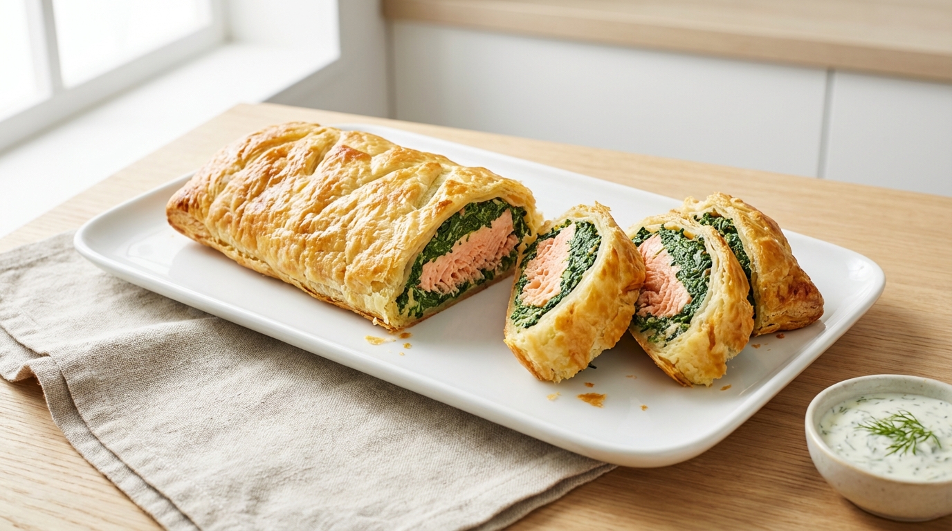 découvrez notre délice feuilleté au saumon frais et épinards, une recette gourmande et légère idéale pour un repas savoureux et équilibré.