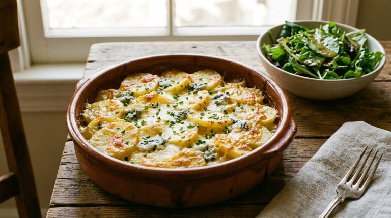 découvrez notre recette de gratin de pommes de terre au fromage bleu, un délice fondant alliant onctuosité et saveurs intenses pour régaler vos papilles.