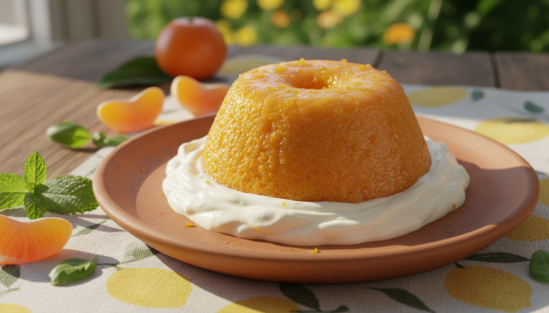 savourez un délice moelleux à la clémentine, subtilement parfumé à l'huile d'olive citronnée, posé sur un lit crémeux de mascarpone. une douceur estivale parfaite pour vos fêtes.