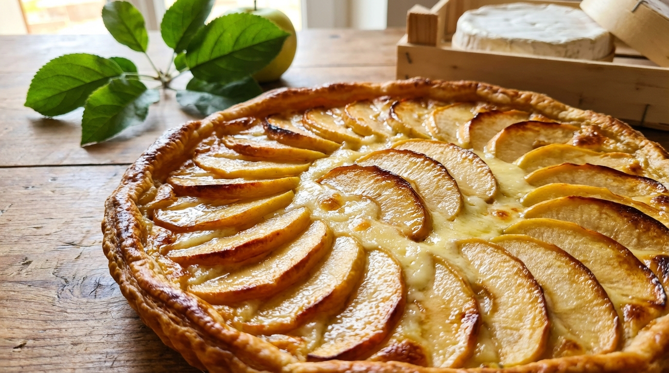 découvrez la tarte pommes-camembert, un délice sucré-salé à savourer immédiatement. une recette gourmande et facile pour régaler vos papilles.