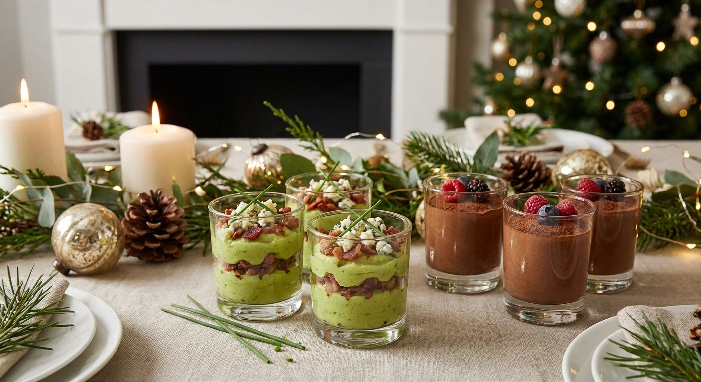 découvrez une verrine gourmande alliant la douceur onctueuse de l'avocat crémeux, le goût chaleureux du lard fumé et la richesse savoureuse du roquefort fondant, pour une expérience culinaire irrésistible.
