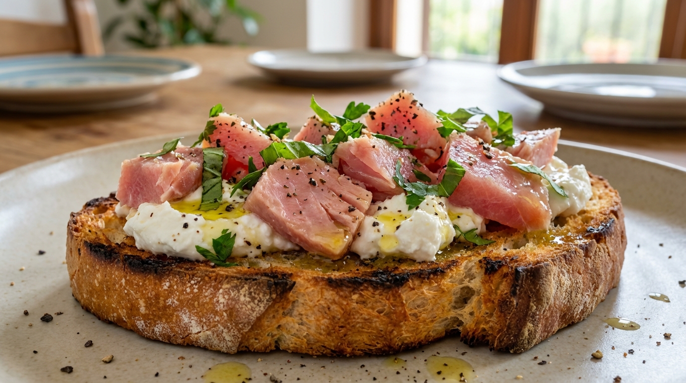 découvrez notre recette facile et savoureuse de bruschetta au thon et fromage de chèvre, parfaite pour un apéritif gourmand ou un repas rapide.