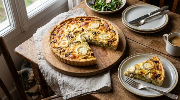 découvrez une recette gourmande de quiche au chèvre frais, poireaux et pommes de terre, alliant saveurs délicates et fraîcheur pour un repas savoureux et facile à préparer.