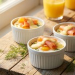 découvrez une délicieuse recette d'œuf cocotte au saumon fumé et crème légère, idéale pour un repas savoureux et facile à préparer.