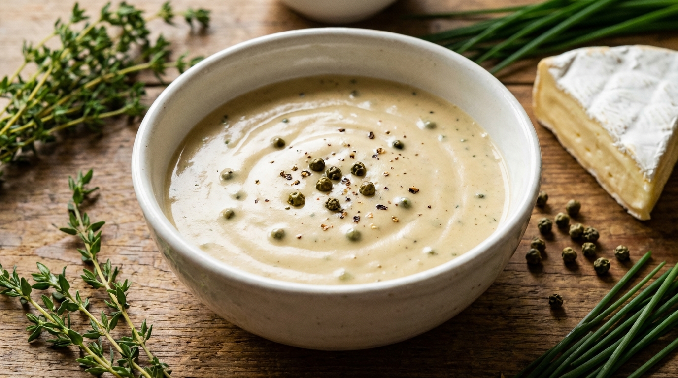 découvrez notre délicieuse sauce onctueuse au poivre vert et fromage frais, idéale pour apporter une touche gourmande et raffinée à tous vos plats.