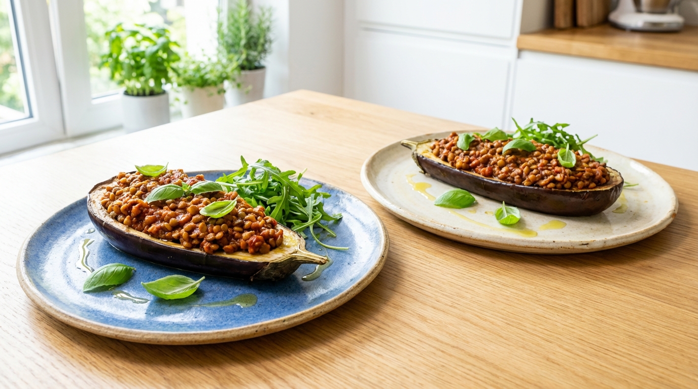 découvrez notre recette gourmande et légère d'aubergines farcies à la bolognaise allégée, un plat savoureux et facile à préparer pour un repas équilibré.