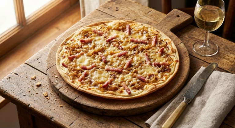 découvrez notre recette gourmande de tartes flambées aux oignons caramélisés et fromage fondant, une délicieuse spécialité à savourer sans attendre.