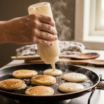 savourez des blinis maison moelleux servis avec des pickles de légumes croquants et une tartinade végétale gourmande pour un repas sain et délicieux.