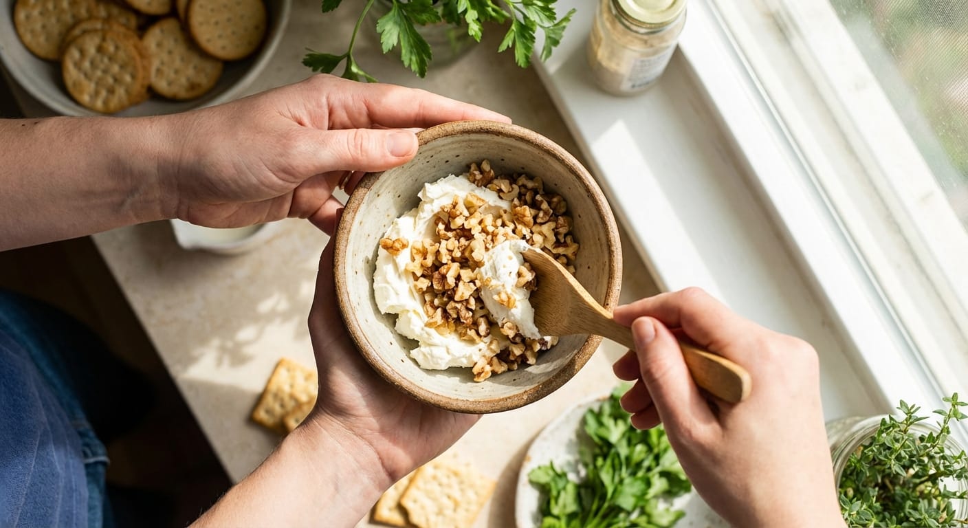 découvrez notre recette facile et gourmande de mini croque-monsieur au fromage frais, jambon et éclats de noix, parfaite pour un apéritif savoureux et rapide à préparer.