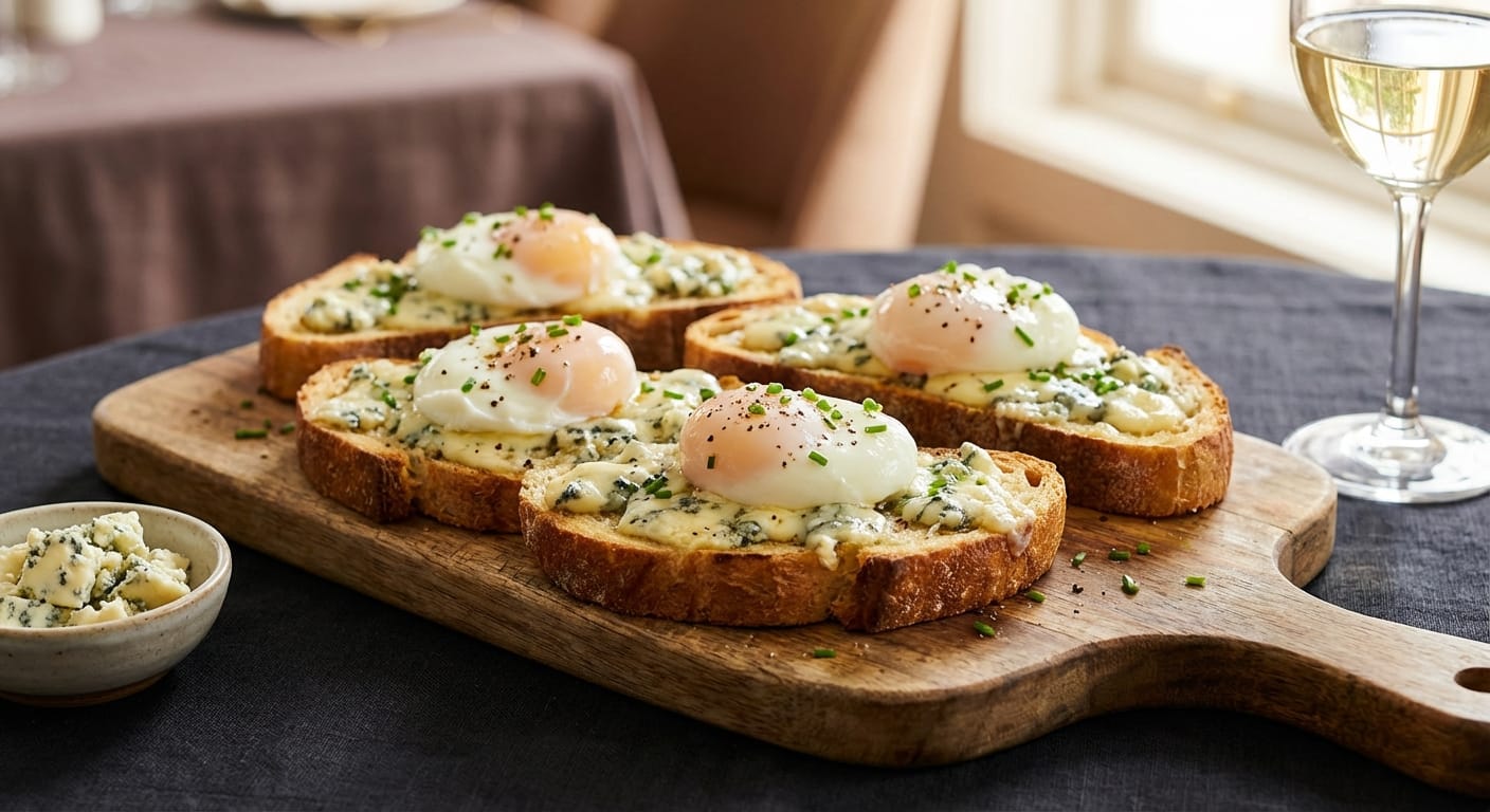 découvrez notre recette gourmande de toasts au fromage bleu et œufs de caille, idéale pour un apéritif raffiné et savoureux.