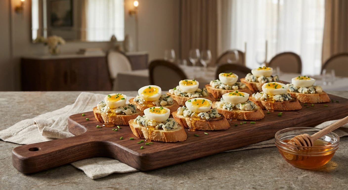 découvrez notre recette gourmande et raffinée de toasts au fromage bleu et œufs de caille, parfaite pour un apéritif ou un brunch savoureux et original.