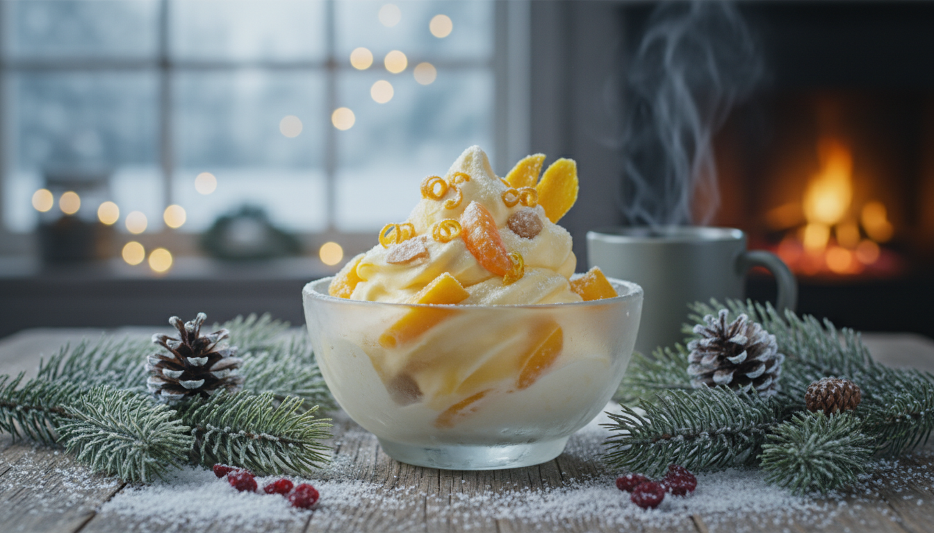 découvrez notre recette rapide de yaourt glacé mangue-clémentine : un délice fruité et rafraîchissant prêt en 5 minutes pour réchauffer vos hivers avec douceur.