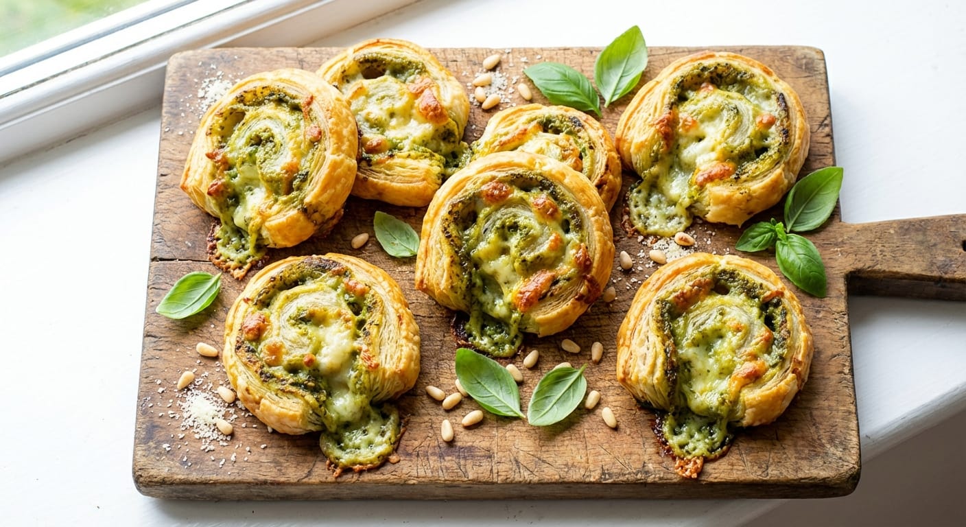 découvrez nos recettes faciles et savoureuses de feuilletés au pesto ou au fromage, parfaits pour un apéritif gourmand ou un repas rapide.
