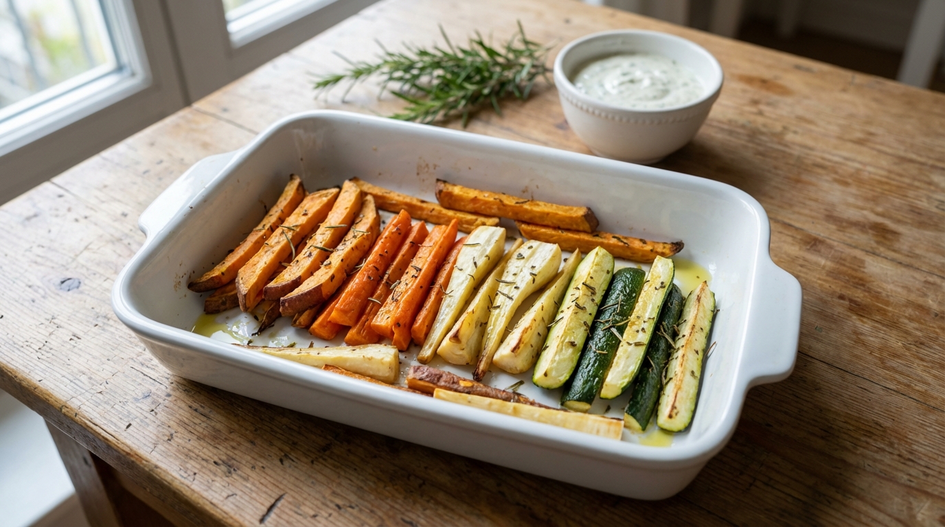 découvrez notre recette minceur simple et gourmande de frites de légumes légères au four, parfaites pour un repas sain et savoureux.