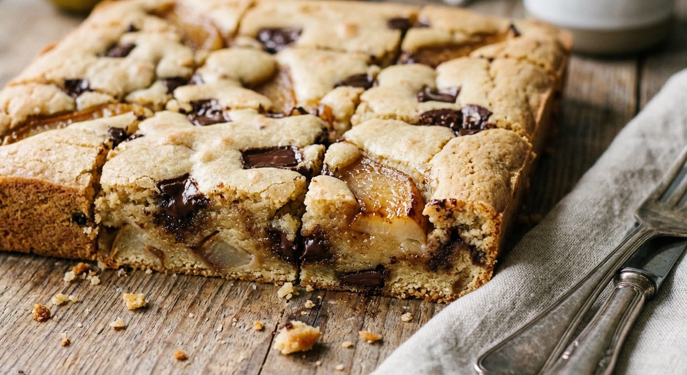 découvrez le brownie poire-chocolat revisité, une douceur légère et gourmande qui réinvente le classique avec une touche fruitée et fondante.