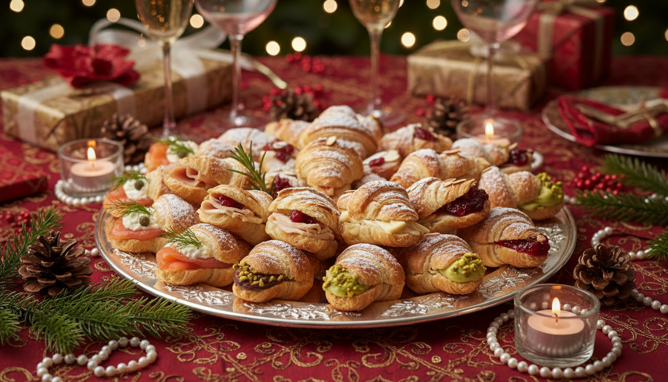 découvrez la recette facile des mini croissants dorés à la pâte feuilletée, jambon et mozzarella, le secret gourmand pour surprendre et régaler vos invités lors de l'apéro de noël.