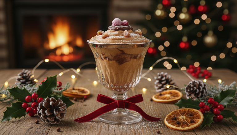 découvrez la mousse aérienne aux marrons glacés et mascarpone, un dessert gourmand et nostalgique, parfait pour sublimer vos fêtes de fin d’année avec douceur et élégance.