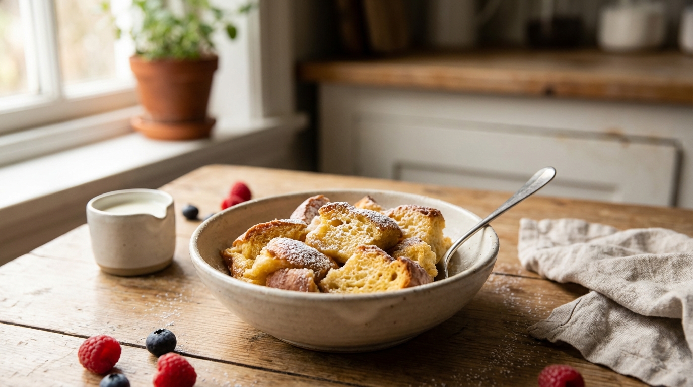 découvrez notre recette simple et rapide de pudding au pain aérien, parfaite pour un dessert maison savoureux à préparer tous les jours.