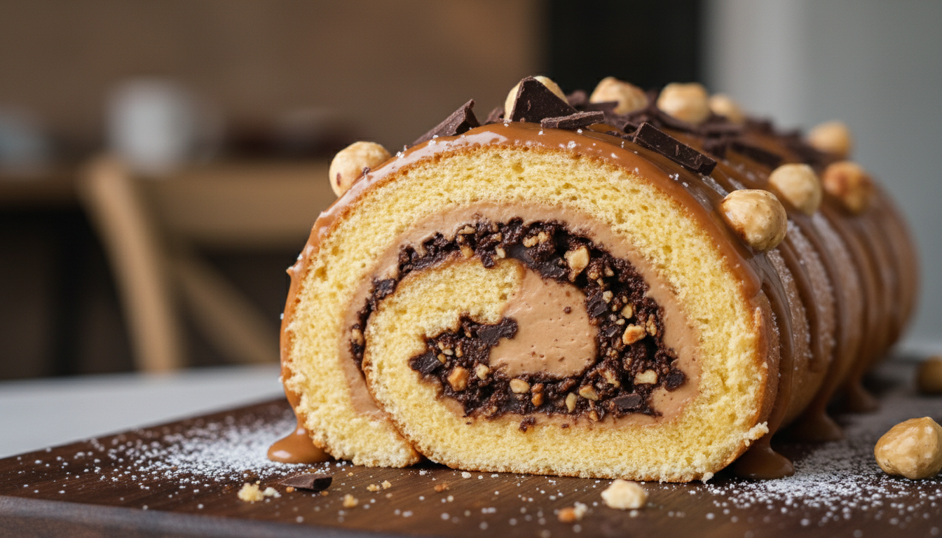 découvrez le roulé praliné-noisettes au cœur ultra croustillant, une gourmandise irrésistible qui fait sensation sur la toile et éveille vos papilles avec chaque bouchée.