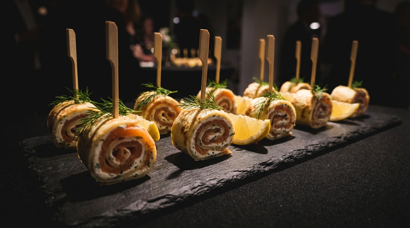 découvrez nos sucettes gourmandes de crêpes légères garnies de saumon fumé et de fromage frais, une recette élégante et savoureuse parfaite pour vos apéritifs ou entrées.