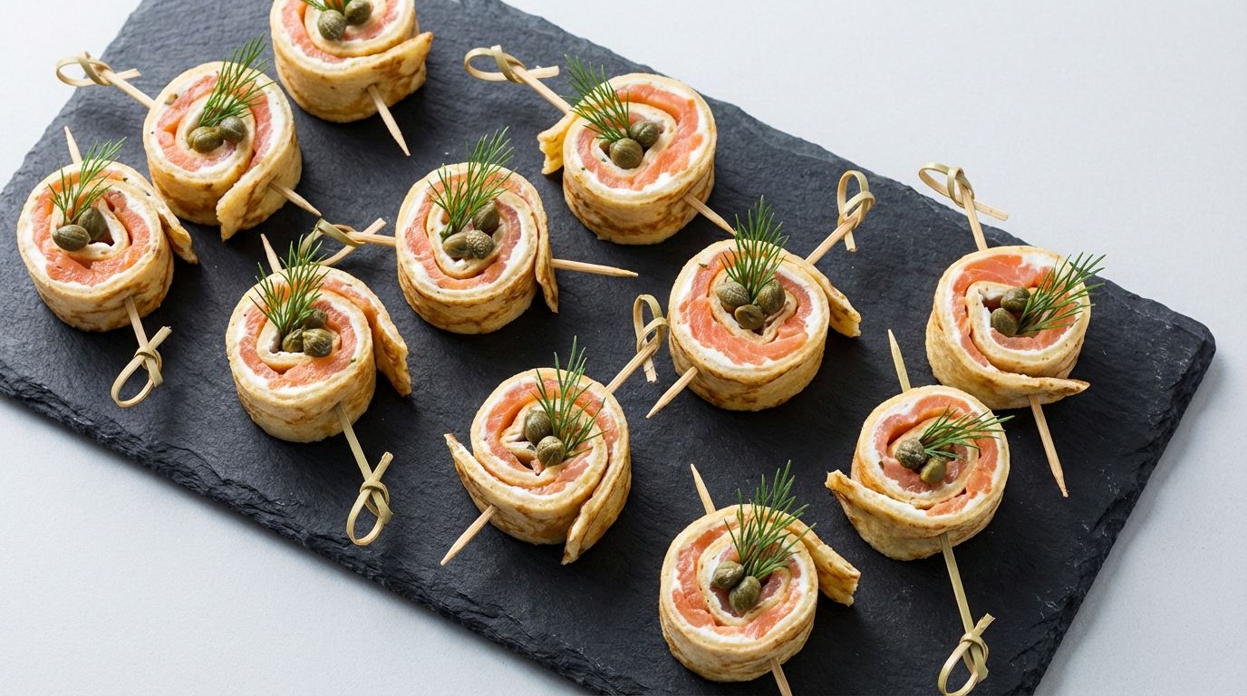 découvrez nos sucettes gourmandes de crêpes légères garnies de saumon fumé et fromage frais, une recette élégante et savoureuse parfaite pour vos apéritifs et repas raffinés.