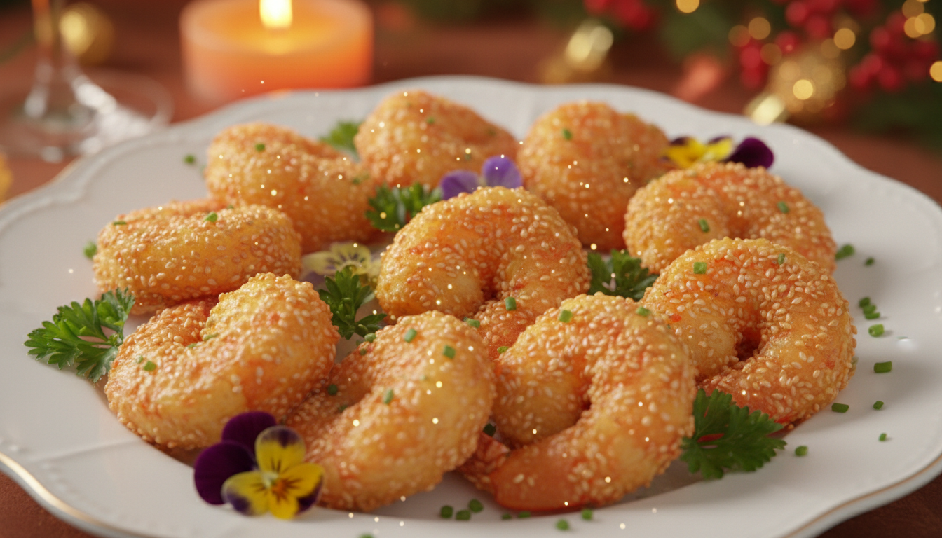 découvrez notre recette festive où un enrobage délicat et quelques graines magiques transforment vos crevettes en de petites merveilles pour sublimer votre réveillon.