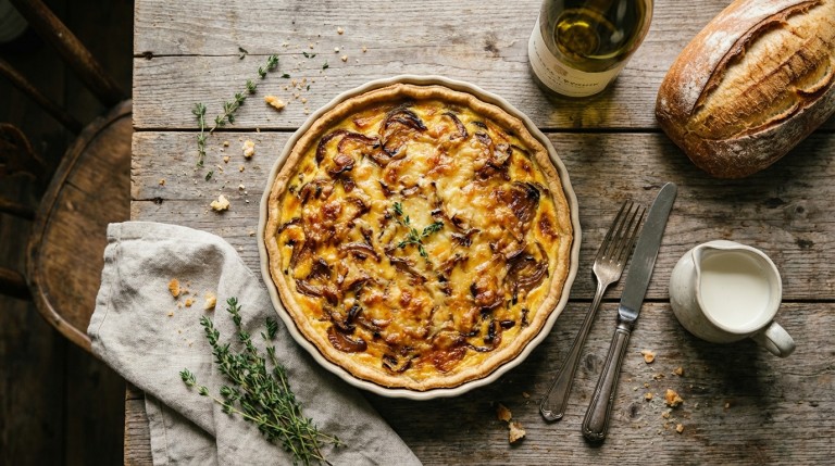 découvrez une quiche aux oignons savoureuse qui convainc même les plus réticents aux légumes grâce à sa texture fondante et son goût délicat.