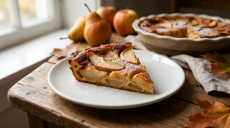 Part de tarte aux poires faite maison