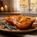 Kaki rôti au miel et vanille, dessert d'automne réconfortant
