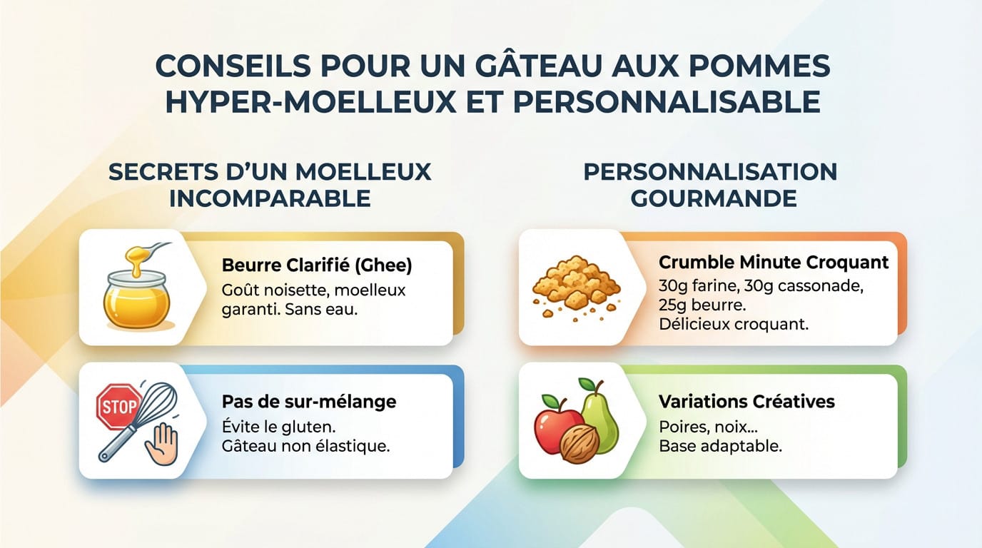 Conseils pour un gâteau aux pommes moelleux et personnalisable